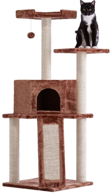 Frisco 52-in Faux Fur Cat Tree & Condo 3 Frisco 52-in Faux Fur Cat Tree & Condo