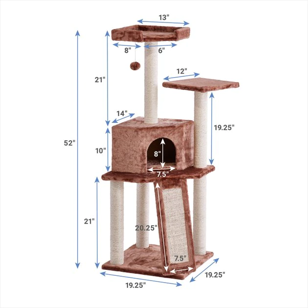 Frisco 52-in Faux Fur Cat Tree & Condo 4 Frisco 52-in Faux Fur Cat Tree & Condo - Image 2