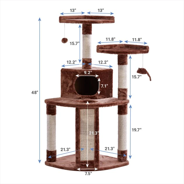 Frisco 48-in Faux Fur Cat Tree & Condo 4 Frisco 48-in Faux Fur Cat Tree & Condo - Image 2
