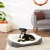 Frisco Sherpa Rectangular Bolster Dog Bed, Gray -Frisco Sales 2024 129483 MAIN. SY630 V1566334977