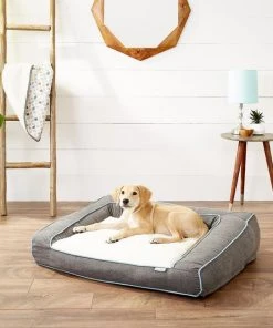 Frisco Plush Orthopedic Bolster Dog Bed w/Removable Cover