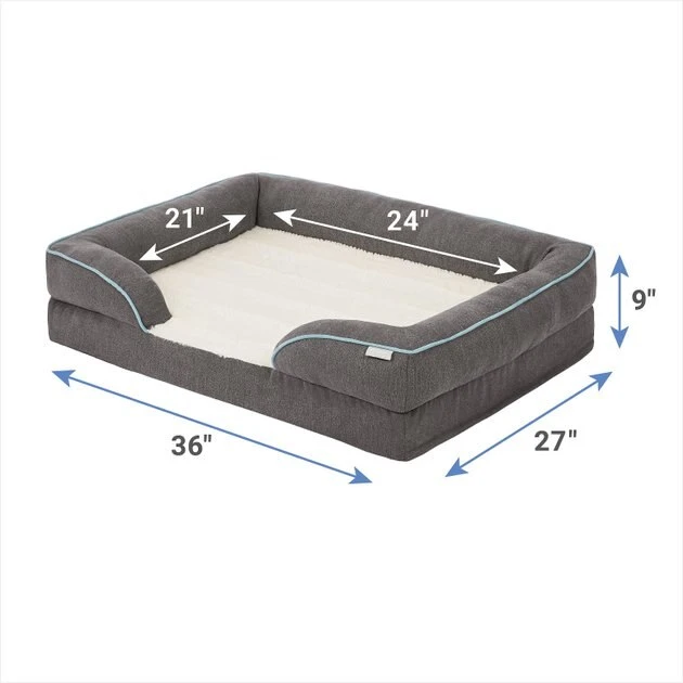 Frisco Plush Orthopedic Front Bolster Cat & Dog Bed w/Removable Cover 4 Frisco Plush Orthopedic Front Bolster Cat & Dog Bed w/Removable Cover - Image 2