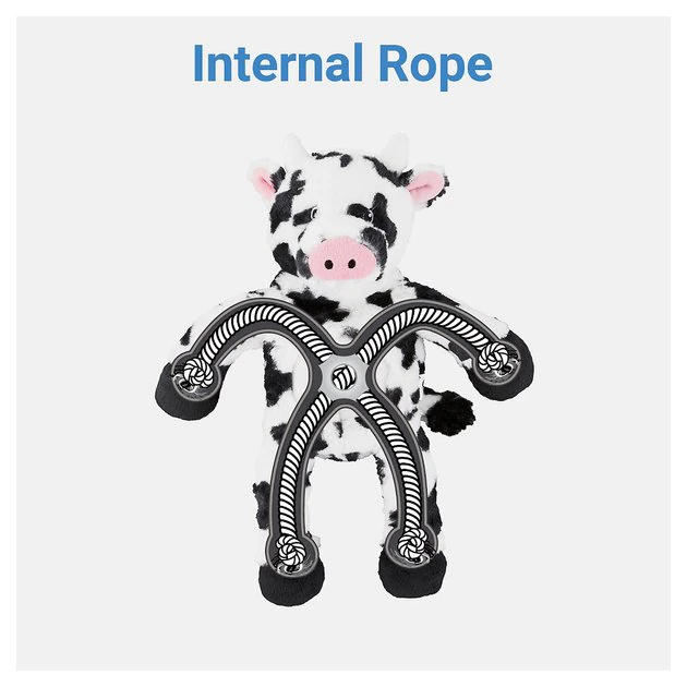 Frisco Plush with Inside Rope Squeaking Cow Dog Toy 5 Frisco Plush with Inside Rope Squeaking Cow Dog Toy - Image 3