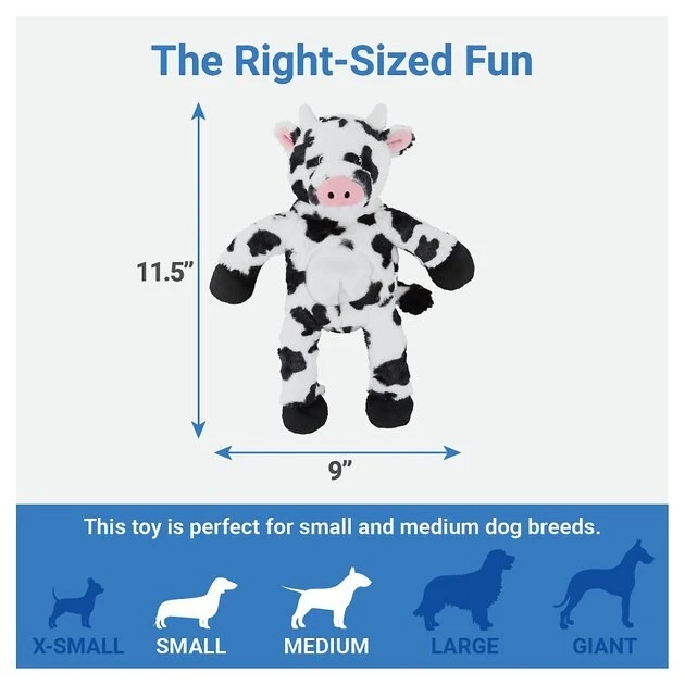 Frisco Plush with Inside Rope Squeaking Cow Dog Toy 6 Frisco Plush with Inside Rope Squeaking Cow Dog Toy - Image 4