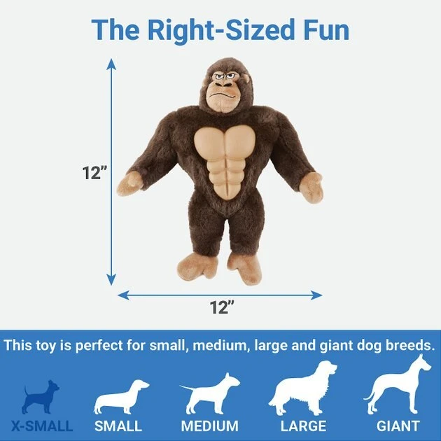 Frisco Muscle Plush Squeaking Gorilla Dog Toy 5 Frisco Muscle Plush Squeaking Gorilla Dog Toy - Image 3