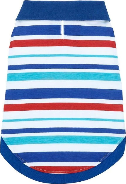 Frisco Striped Dog & Cat Polo Shirt, Red & Blue 6 Frisco Striped Dog & Cat Polo Shirt, Red & Blue - Image 4