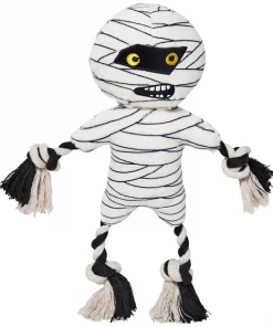 Frisco Mummy Plush with Rope Squeaky Dog Toy