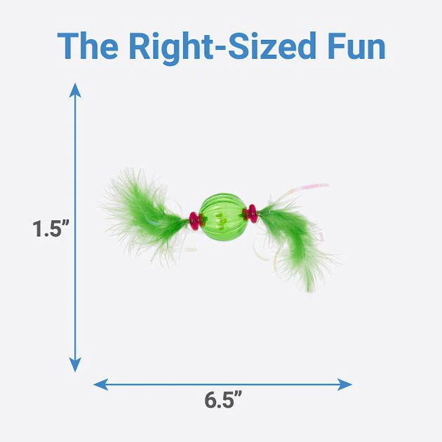 Frisco Paw & Play Feather Ball Cat Toy 4 Frisco Paw & Play Feather Ball Cat Toy - Image 2