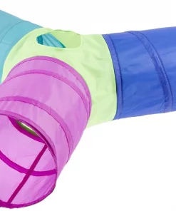 Frisco Peek-a-Boo Cat Chute Cat Toy, Colorful Tri-Tunnel