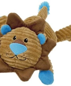 Frisco Corduroy Plush Squeaking Lion Dog Toy
