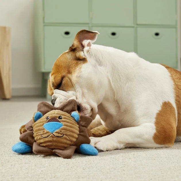 Frisco Corduroy Plush Squeaking Lion Dog Toy 5 Frisco Corduroy Plush Squeaking Lion Dog Toy - Image 3