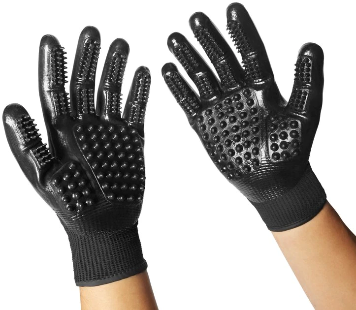 Frisco Dog & Cat Deshedding & Grooming Gloves, Black 5 Frisco Dog & Cat Deshedding & Grooming Gloves, Black - Image 3
