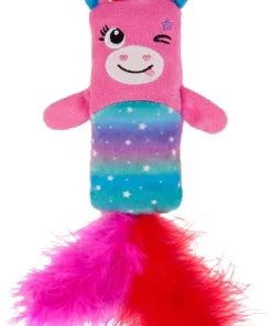 Frisco Mythical Mates Pink Unicorn Crinkle Kicker Cat Toy with Catnip