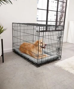 Frisco Fold & Carry Single Door Collapsible Wire Dog Crate & Mat Kit