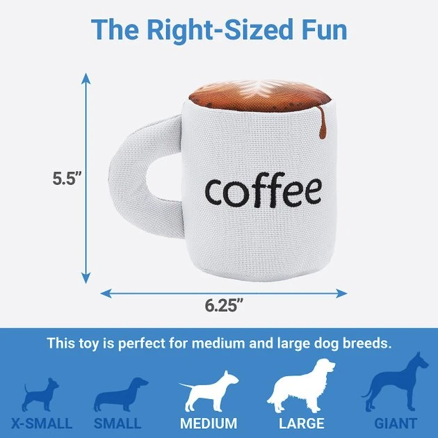 Frisco Ballistic Nylon Plush Squeaking Coffee Mug Dog Toy 4 Frisco Ballistic Nylon Plush Squeaking Coffee Mug Dog Toy - Image 2