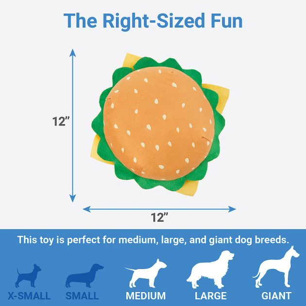 Frisco Burger Plush Squeaky Dog Toy 5 Frisco Burger Plush Squeaky Dog Toy - Image 3