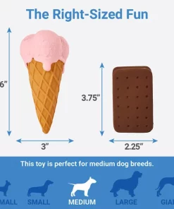 Frisco Ice Cream Sandwich & Ice Cream Cone Latex Dog Toy, 2-pack -Frisco Sales 2024 213840 PT1. SY630 V1597156554