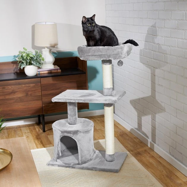Frisco 38-in Cat Tree with Condo, Top Perch & Toy, Gray Frisco 38-in Cat Tree with Condo, Top Perch & Toy -Frisco Sales 2024 214377 MAIN. SY630 V1606832229