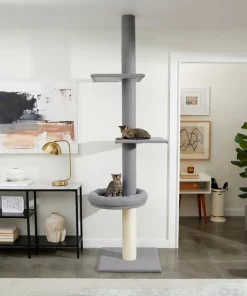 Frisco 88 to 106-in 3 Level Floor to Ceiling Heavy Duty Cat Tower