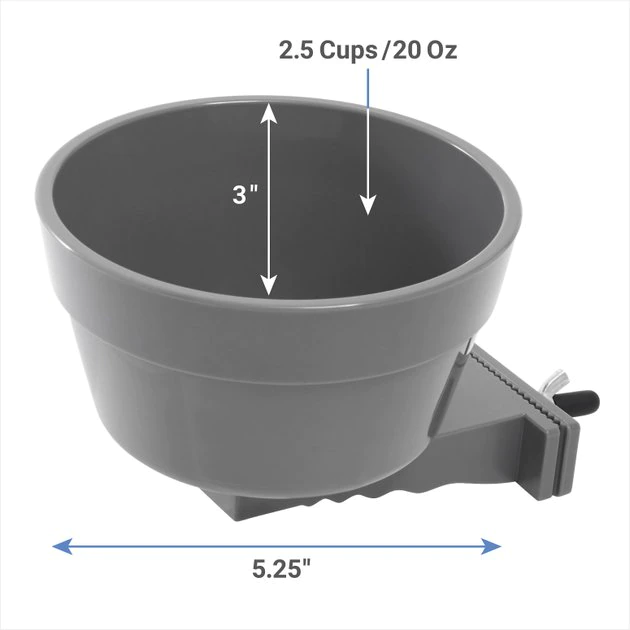 Frisco Cage Crock, Gray, 20 Ounces 4 Frisco Cage Crock, Gray, 20 Ounces - Image 2