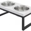 Frisco Marble Print Stainless Steel Double Elevated Dog Bowl -Frisco Sales 2024 216017 MAIN. SY630 V1591020394