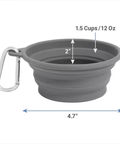 Frisco Silicone Collapsible Travel Bowl with Carabiner, 1.5 Cups -Frisco Sales 2024 216036 PT1. SY630 V1600374232