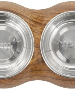 Frisco Double Stainless Steel Bowl, Wood Design, 0.75 Cup 12 Frisco Double Stainless Steel Bowl, Wood Design, 0.75 Cup -Frisco Sales 2024 216068 PT3. SY630 V1591021035