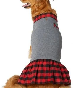 Frisco Plaid Dog & Cat Sweatshirt Dress