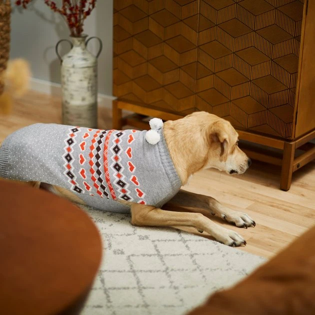 Frisco Fall Hearts with Pom Pom Dog & Cat Sweater, Large Frisco Fall Hearts with Pom Pom Dog & Cat Sweater -Frisco Sales 2024 223773 PT7. SY630 V1599921974