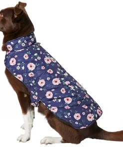 Frisco Patterned Floral Insulated Dog & Cat Puffer Coat