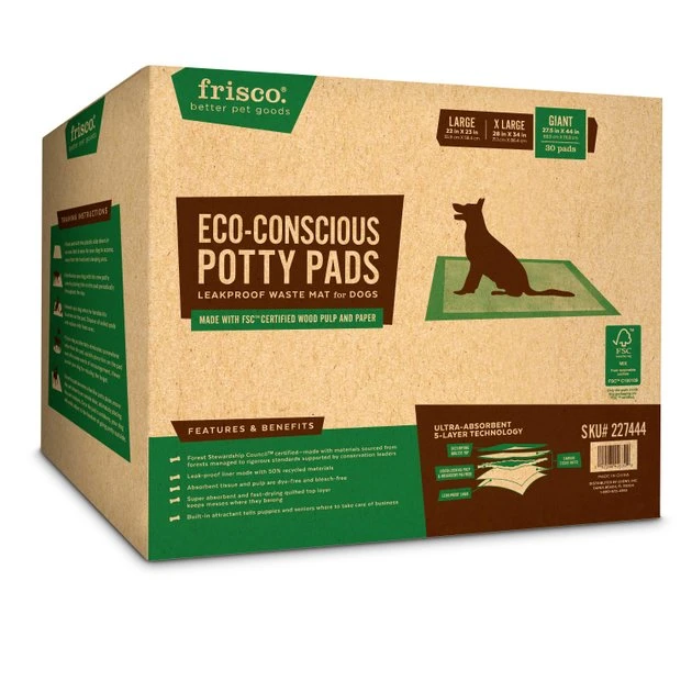 Frisco Giant Eco-Conscious Dog Training & Potty Pads, 27.5 x 44-in, Unscented 3 Frisco Giant Eco-Conscious Dog Training & Potty Pads, 27.5 x 44-in, Unscented