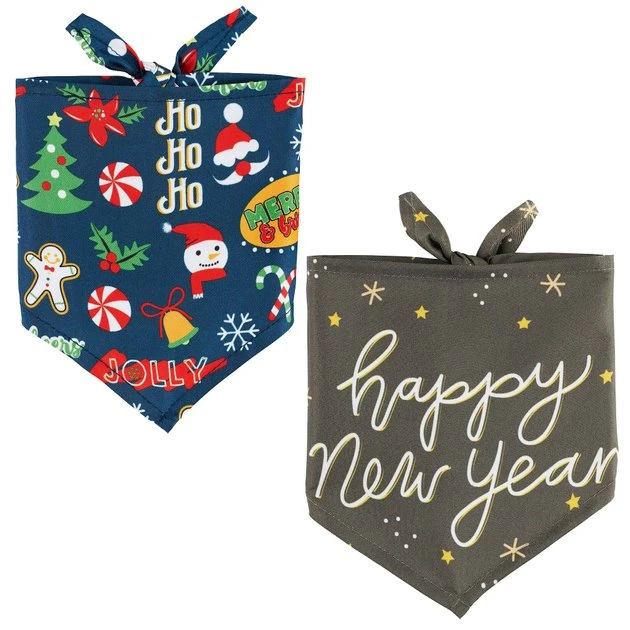 Frisco Holiday & New Years Dog & Cat Bandana, 2 pack 3 Frisco Holiday & New Years Dog & Cat Bandana, 2 pack
