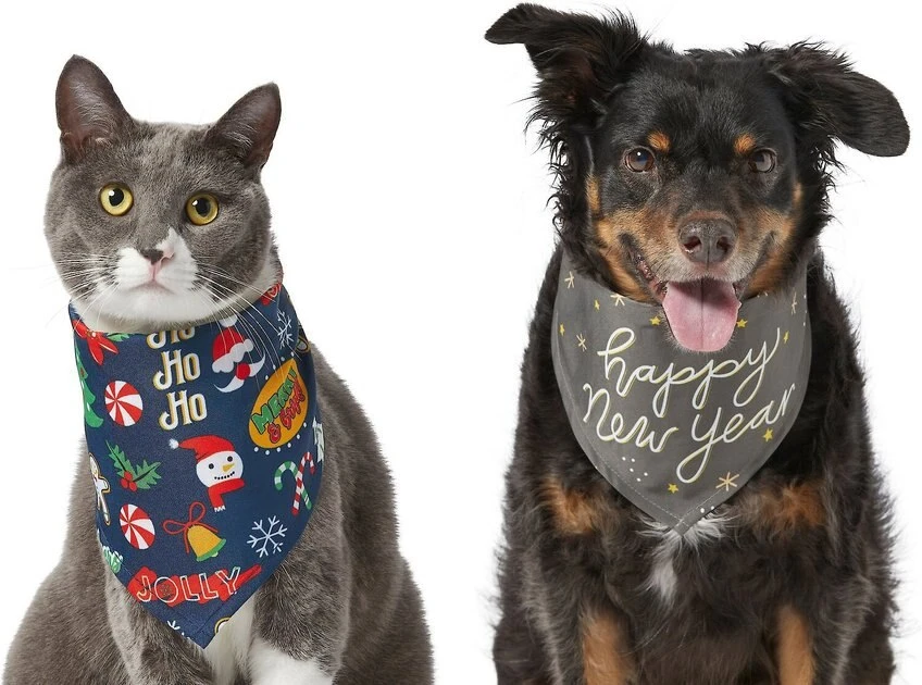 Frisco Holiday & New Years Dog & Cat Bandana, 2 pack 5 Frisco Holiday & New Years Dog & Cat Bandana, 2 pack - Image 3