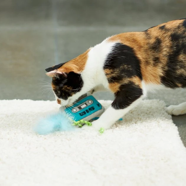 Frisco Retro Cassette Plush Kicker Cat Toy with Catnip 5 Frisco Retro Cassette Plush Kicker Cat Toy with Catnip - Image 3