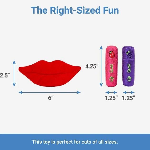 Frisco Retro Lip Gloss Plush Cat Toy with Catnip 4 Frisco Retro Lip Gloss Plush Cat Toy with Catnip - Image 2