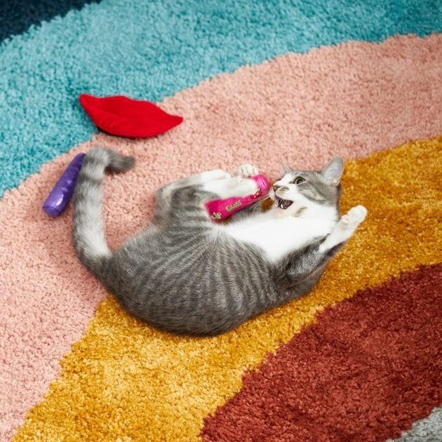Frisco Retro Lip Gloss Plush Cat Toy with Catnip 5 Frisco Retro Lip Gloss Plush Cat Toy with Catnip - Image 3