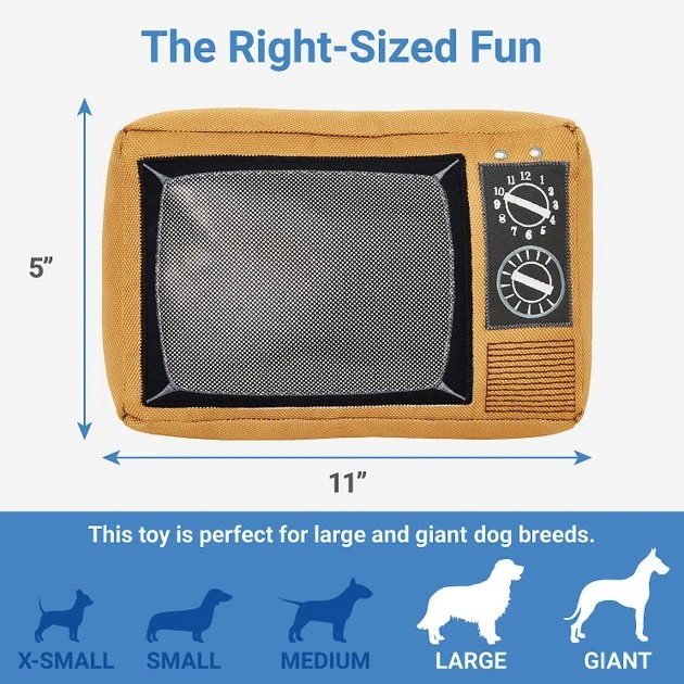 Frisco Retro Television Ballistic Nylon Plush Squeaky Dog Toy 4 Frisco Retro Television Ballistic Nylon Plush Squeaky Dog Toy - Image 2