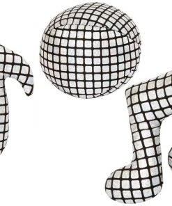 Frisco Retro Plush Squeaky Disco Dog Toy, 3 count