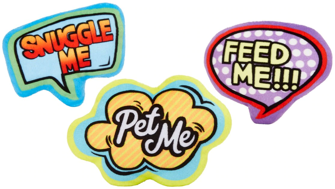 Frisco Retro Plush Squeaky Comic Book Bubble Dog Toy, 3 count Frisco Retro Plush Squeaky Comic Book Bubble Dog Toy, 3 count -Frisco Sales 2024 230353 MAIN. SY630 V1599760000