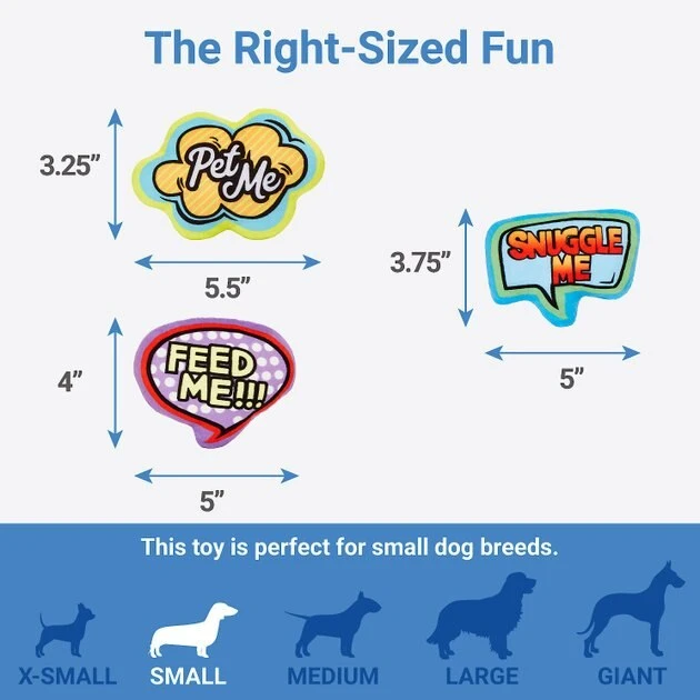 Frisco Retro Plush Squeaky Comic Book Bubble Dog Toy, 3 count Frisco Retro Plush Squeaky Comic Book Bubble Dog Toy, 3 count -Frisco Sales 2024 230353 PT1. SY630 V1602685875