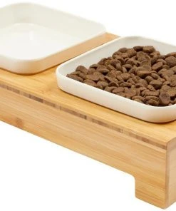 Frisco Square Melamine Dog & Cat Bowl Set with Bamboo Stand -Frisco Sales 2024 232076 PT1. SY630 V1605109369