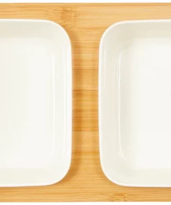 Frisco Square Melamine Dog & Cat Bowl Set with Bamboo Stand -Frisco Sales 2024 232076 PT2. SY630 V1605110607