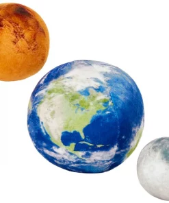 Frisco Earth, Mars, & Moon Plush Squeaky Dog Toy, 3 count