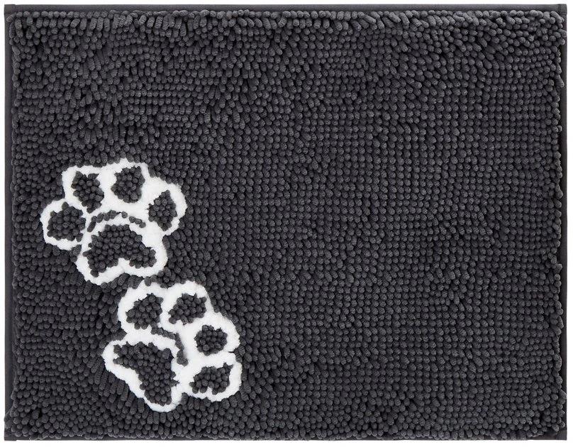 Frisco Microfiber Chenille Paw Print Dog & Cat Mat, Dark Gray 3 Frisco Microfiber Chenille Paw Print Dog & Cat Mat, Dark Gray