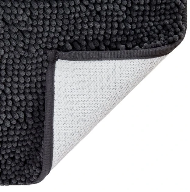 Frisco Microfiber Chenille Paw Print Dog & Cat Mat, Dark Gray 5 Frisco Microfiber Chenille Paw Print Dog & Cat Mat, Dark Gray - Image 3