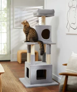 Frisco 54 in Faux Fur Cat Tree & Condo