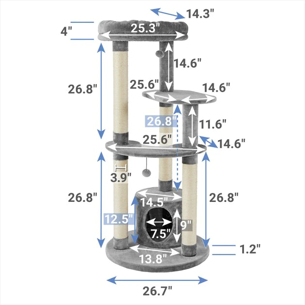 Frisco 59.5-in Heavy Duty Faux Fur Cat Tree & Condo 4 Frisco 59.5-in Heavy Duty Faux Fur Cat Tree & Condo - Image 2