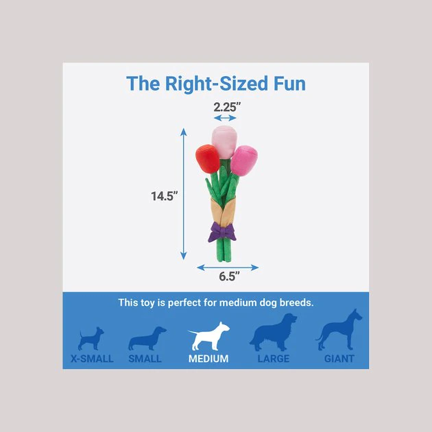 Frisco Rose Bouquet Plush Squeaky Dog Toy 4 Frisco Rose Bouquet Plush Squeaky Dog Toy - Image 2