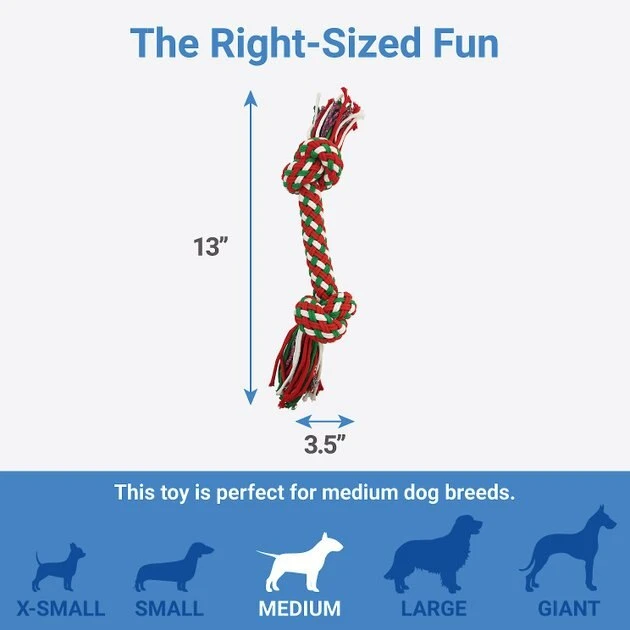 Frisco Double Knot Tri-Color Rope Dog Toy 4 Frisco Double Knot Tri-Color Rope Dog Toy - Image 2