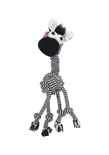 Frisco Zebra Rope Squeaky Dog Toy 3 Frisco Zebra Rope Squeaky Dog Toy